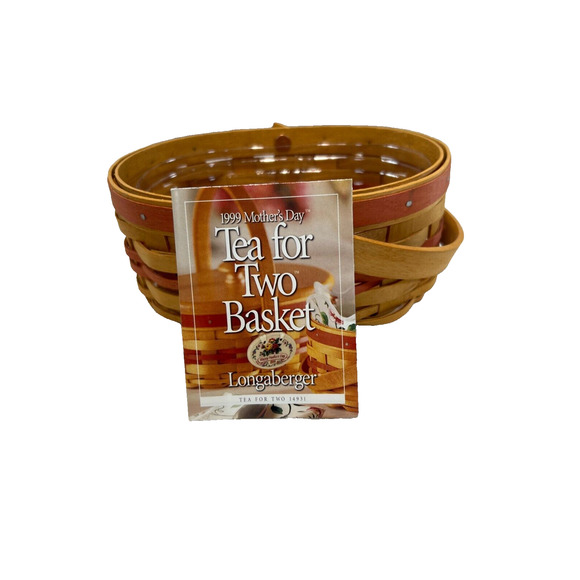 1999 Longaberger Mother's Day Tea for Two Basket & Protector 7.75L 5.75W 3.25H - Picture 1 of 4